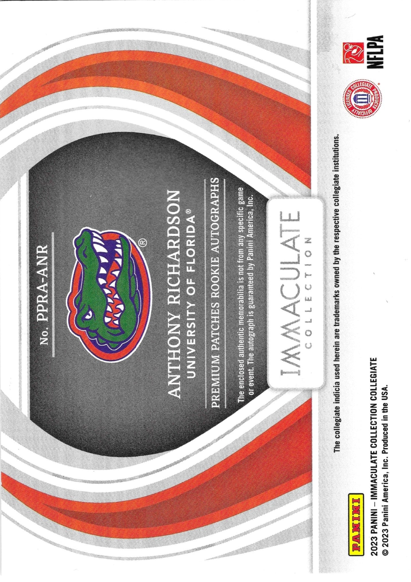 2023 Panini Immaculate Collegiate Anthony Richardson Ruby PPRA-ANR