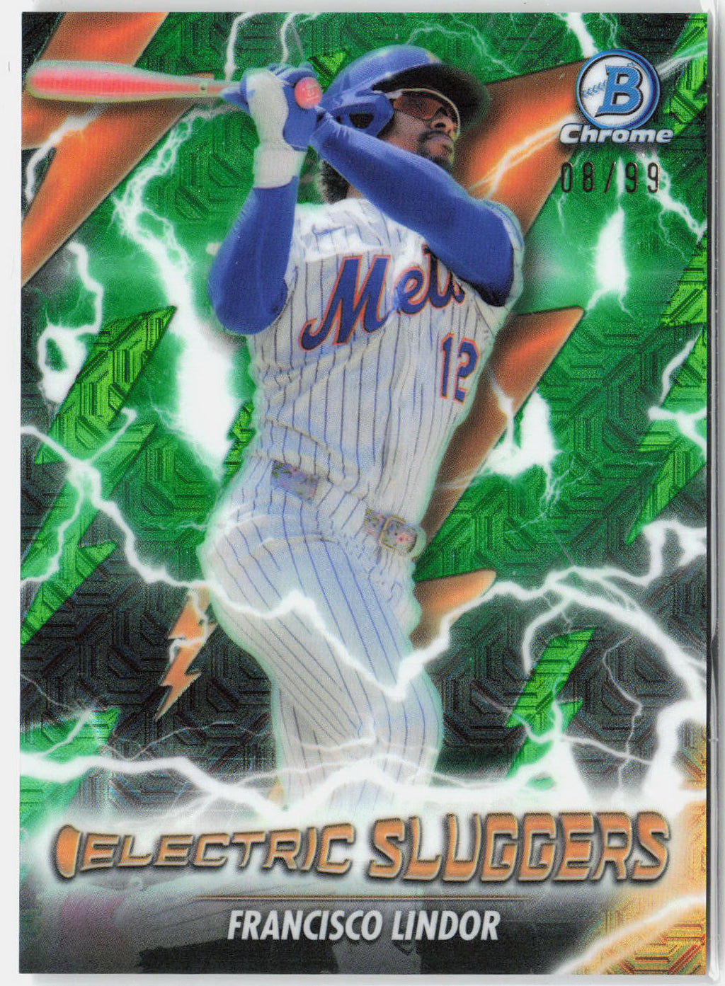 2026 Bowman Chrome Francisco Lindor Electric Sluggers Green Refractor #ES-1 /99