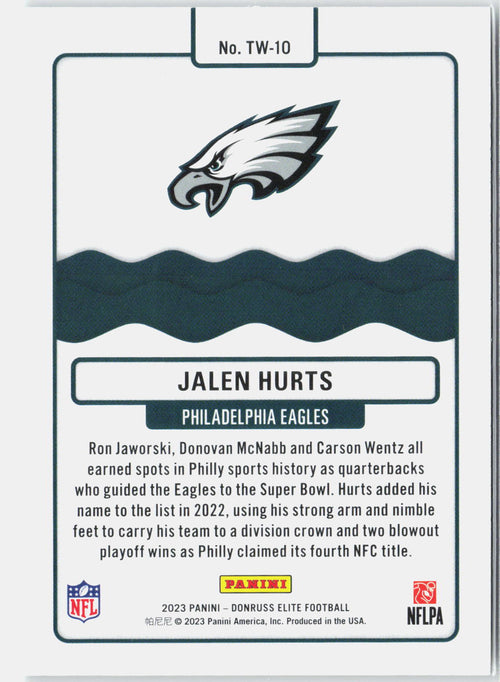 2023 Panini Donruss Elite Jalen Hurts #TW-10 Title Waves