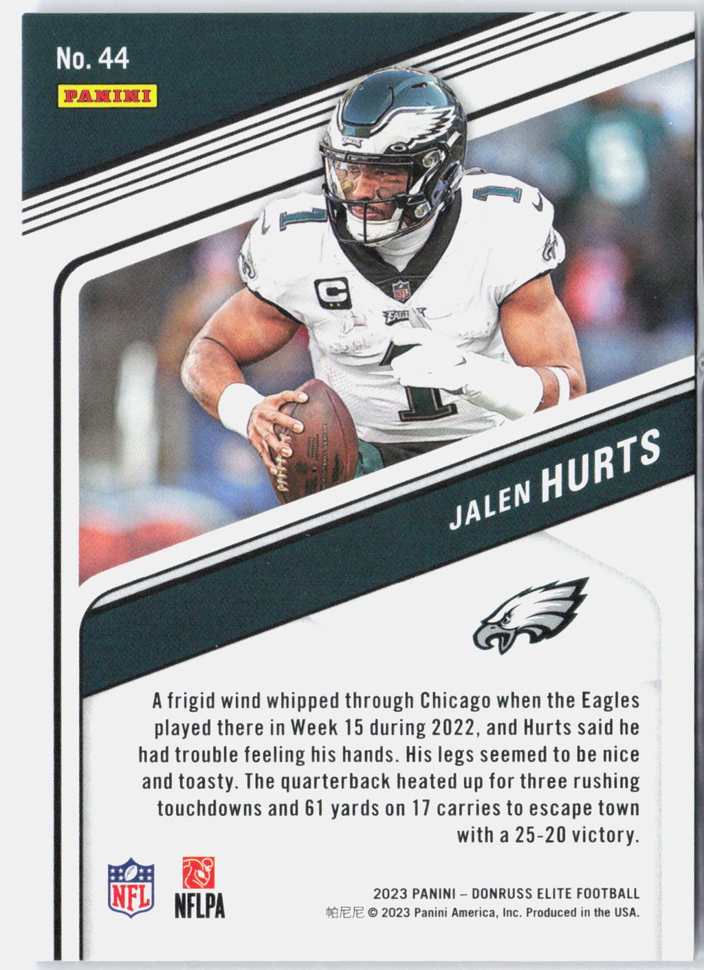 2023 Panini Donruss Jalen Hurts #44 Status Explosion Blue /625