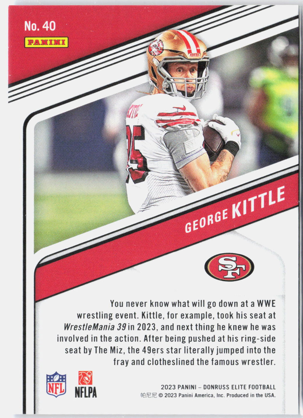 2023 Panini Donruss Elite George Kittle Status Explosion Blue /625