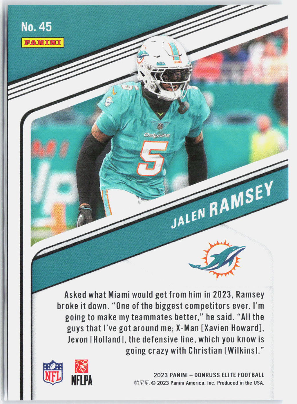 2023 Panini Donruss Elite Jalen Ramsey Status Blue Sparkle /299