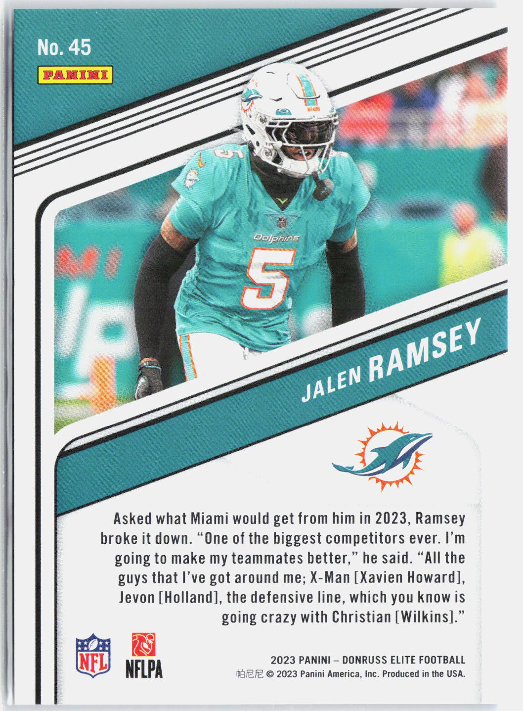 2023 Panini Donruss Elite Jalen Ramsey Status Blue Sparkle /299