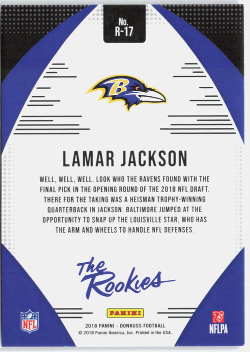 2018-19 Panini Donruss Lamar Jackson #R-17 "The Rookies"