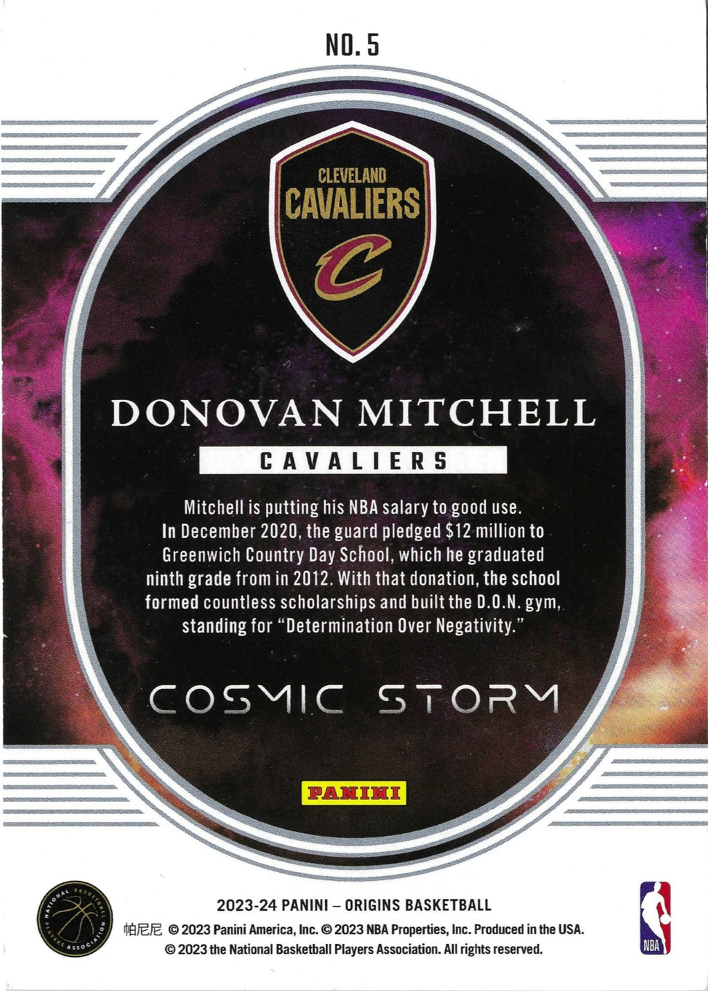 2023-24 Panini Origins Donovan Mitchell Cosmic Storm Red #5 /75
