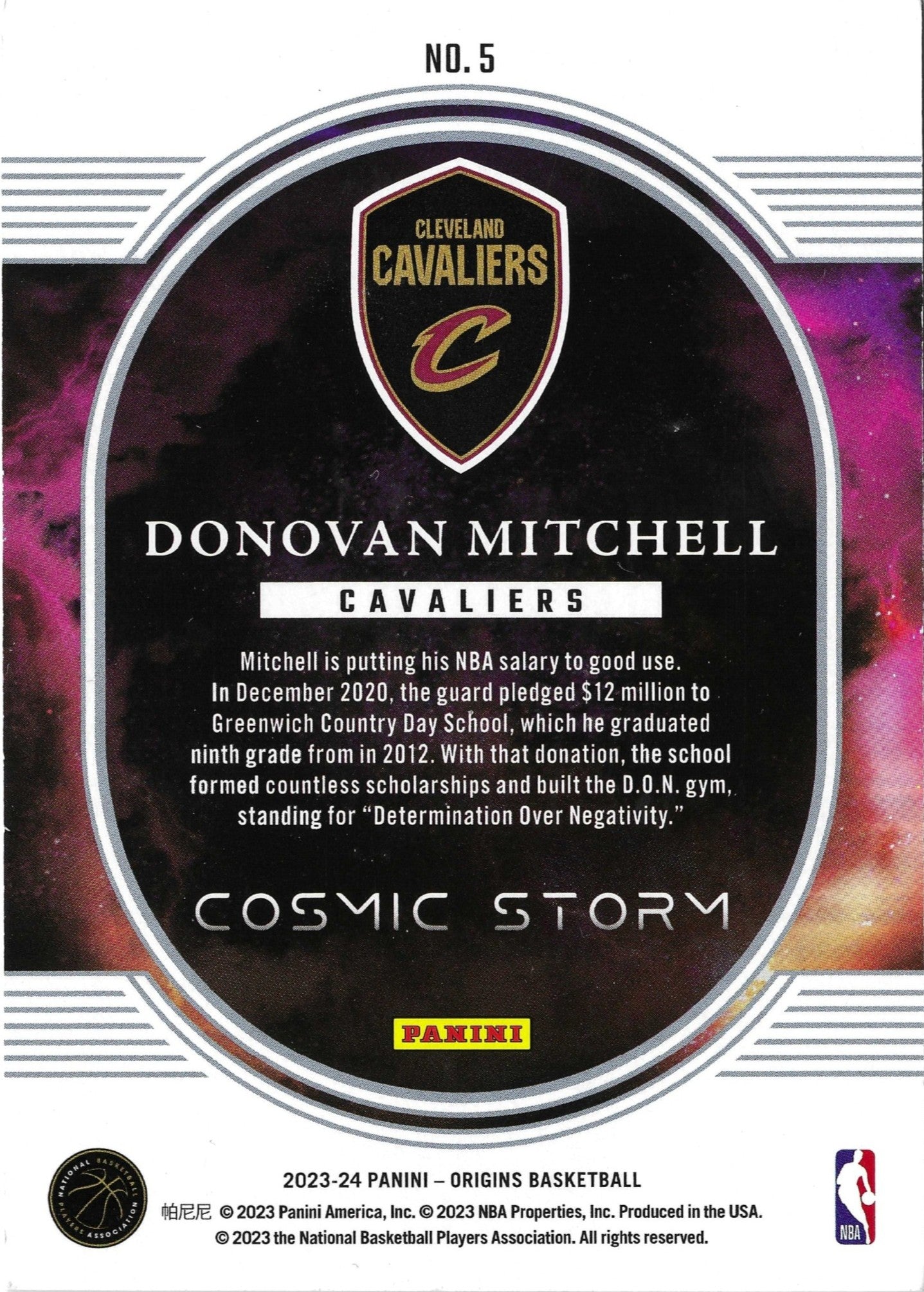 2023-24 Panini Origins Donovan Mitchell Cosmic Storm Red #5 /75