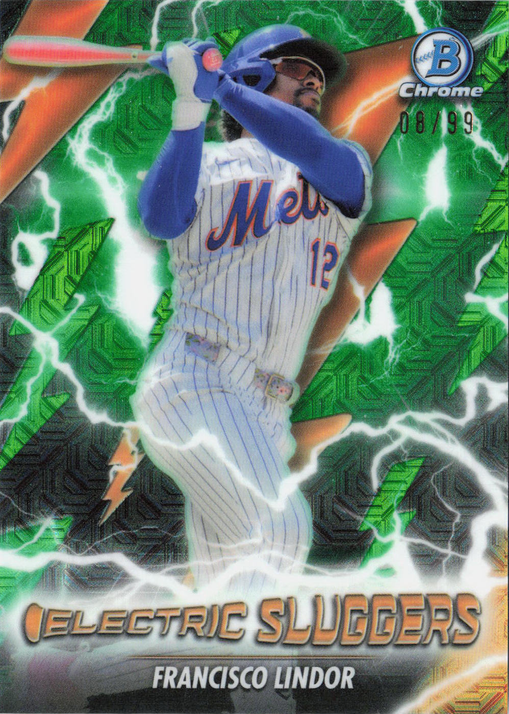 2026 Bowman Chrome Francisco Lindor Electric Sluggers Green Refractor #ES-1 /99