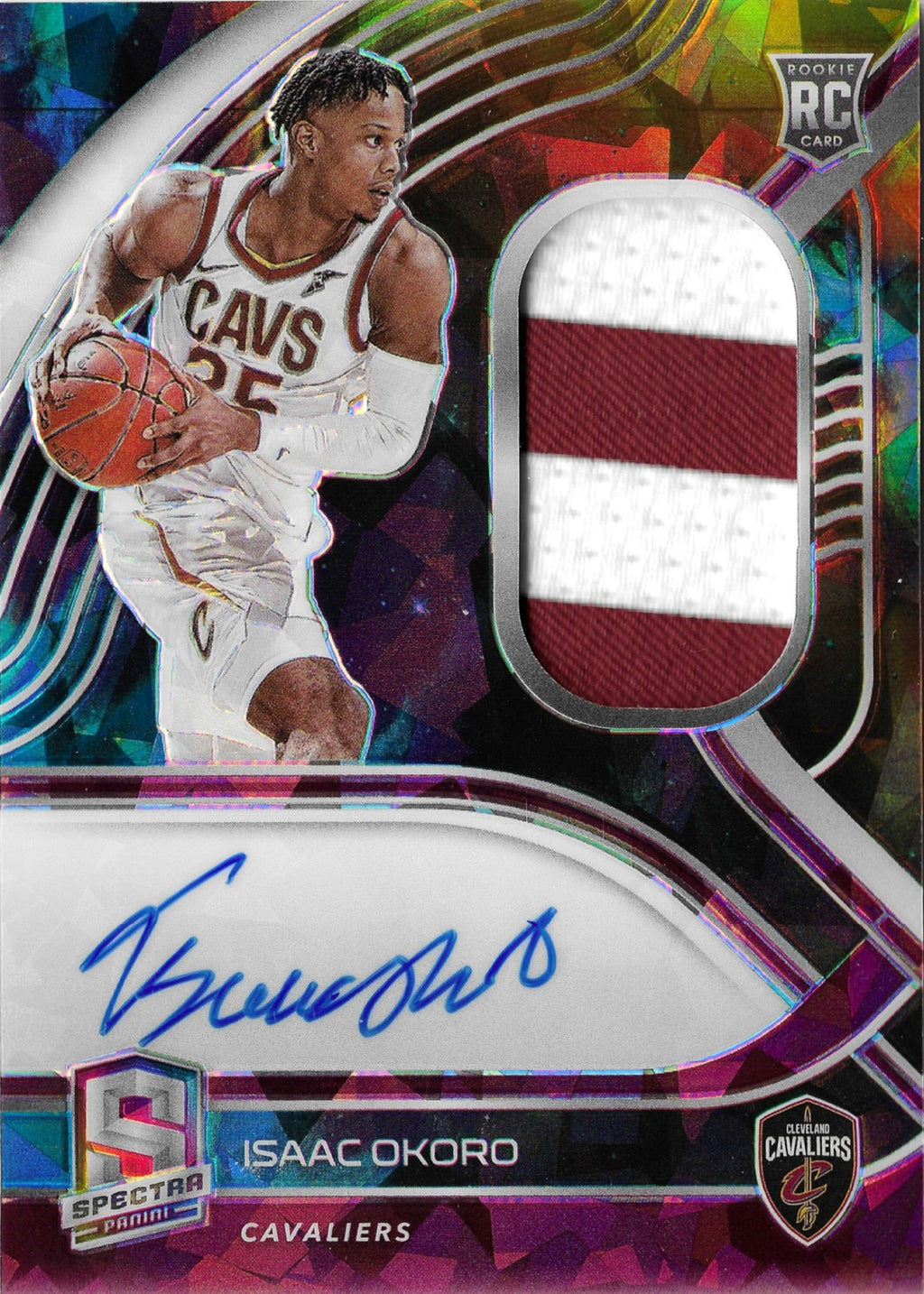2020-21 Panini Spectra Isaac Okoro Interstellar #217 /35 Rookie Auto