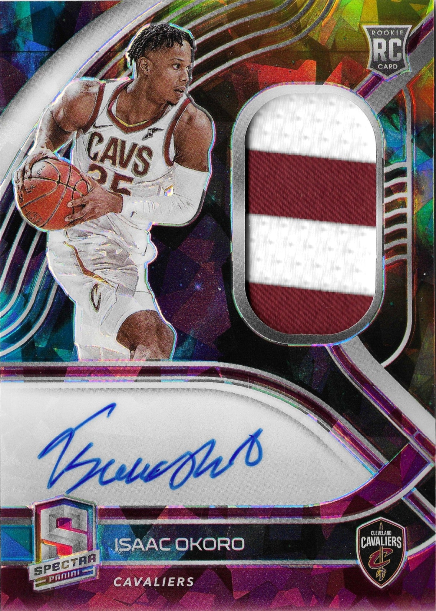 2020-21 Panini Spectra Isaac Okoro Interstellar #217 /35 Rookie Auto