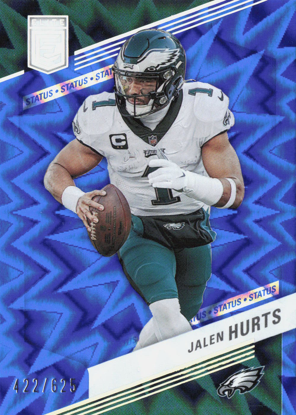 2023 Panini Donruss Jalen Hurts #44 Status Explosion Blue /625