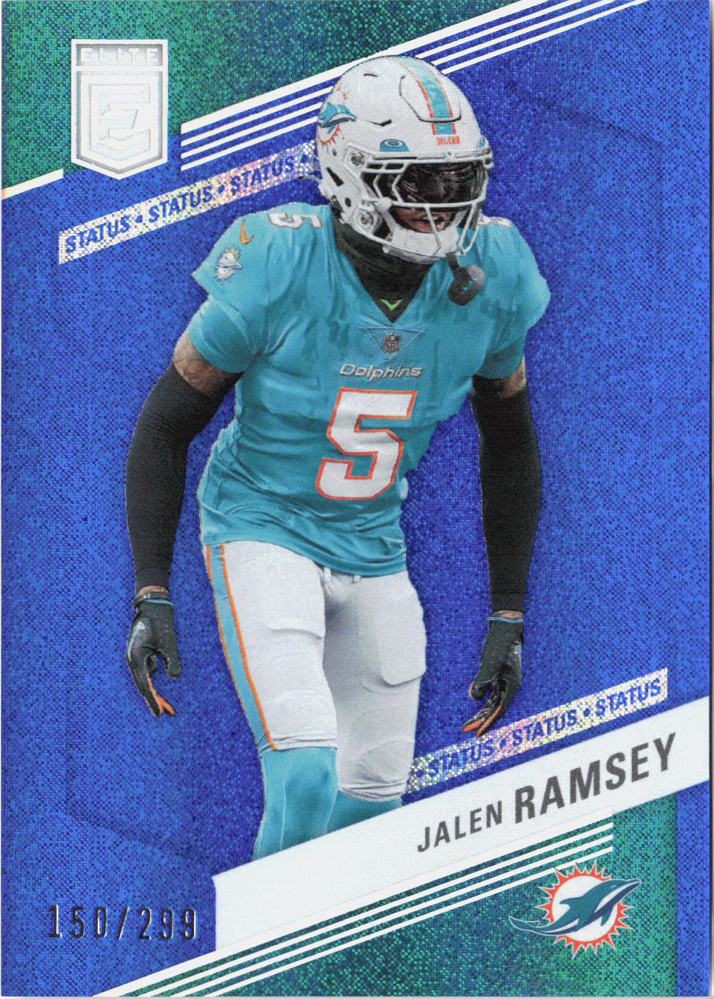 2023 Panini Donruss Elite Jalen Ramsey Status Blue Sparkle /299