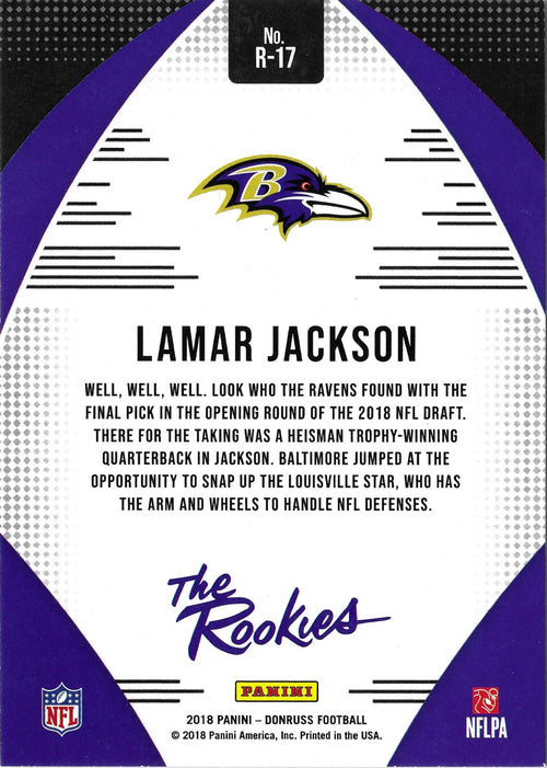 2018-19 Panini Donruss Lamar Jackson #R-17 "The Rookies"