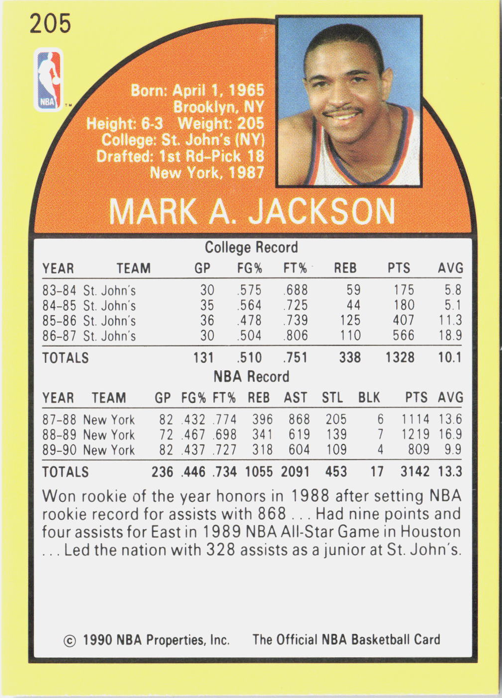 1990-91 Hoops Mark Jackson 'Menendez Brothers' #205