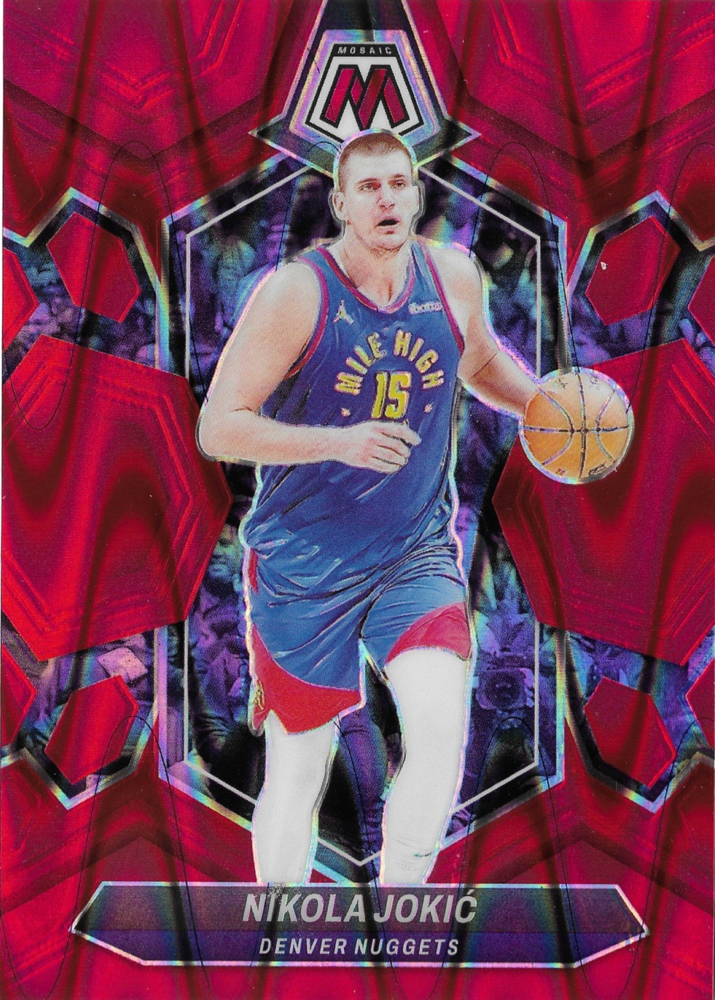 2023-24 Panini Mosaic Nikola Jokic #47 Red Wave /299