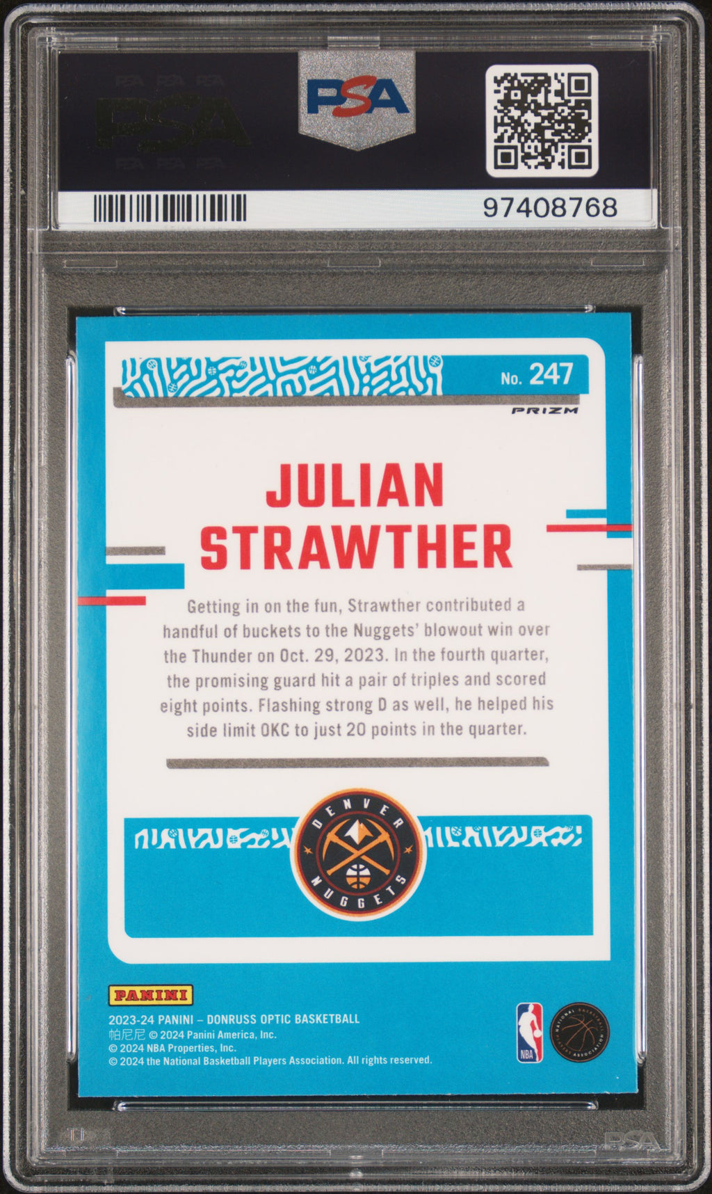 2023-24 Panini Donruss Optic Julian Strawther Holo #247 Rookie