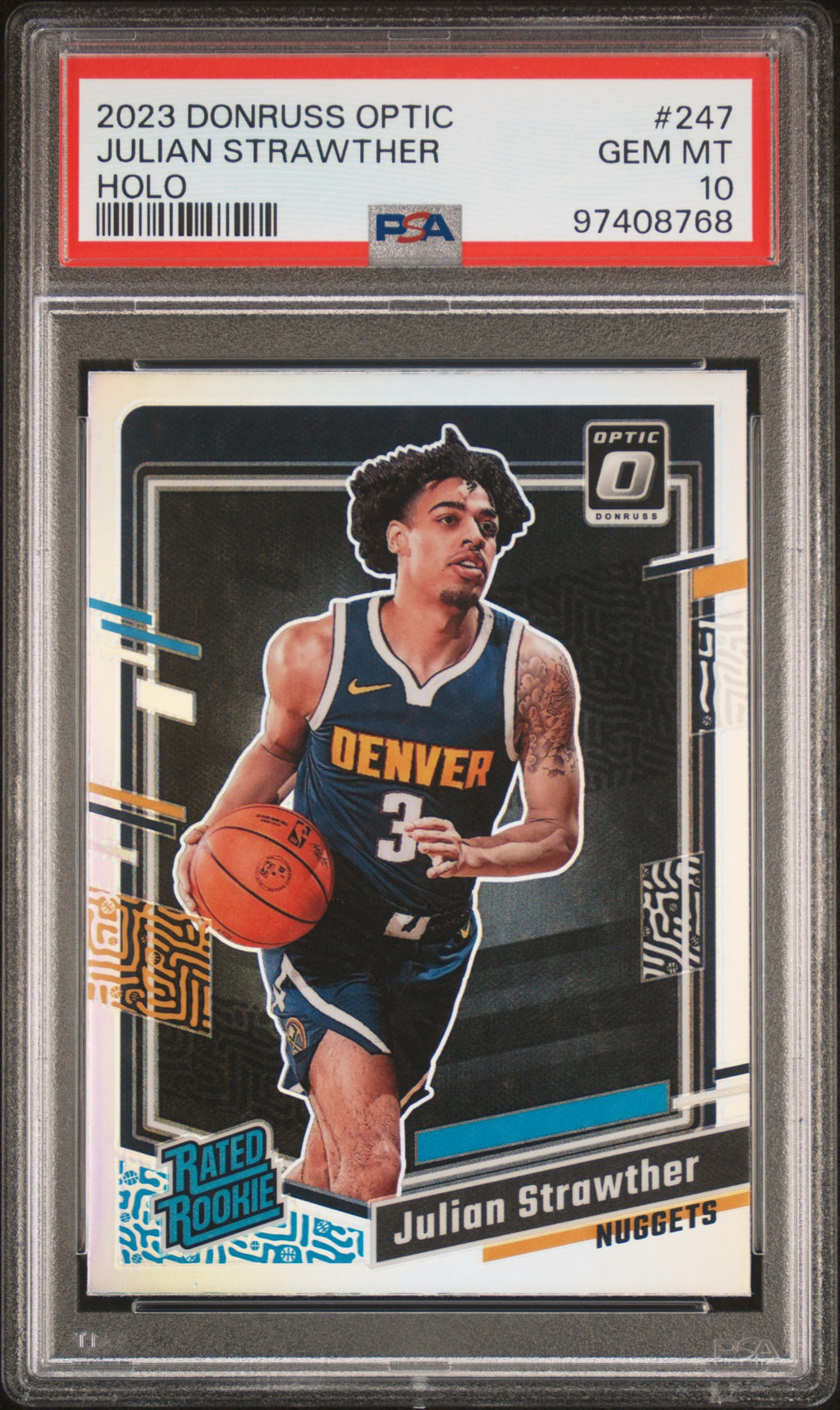 2023-24 Panini Donruss Optic Julian Strawther Holo #247 Rookie