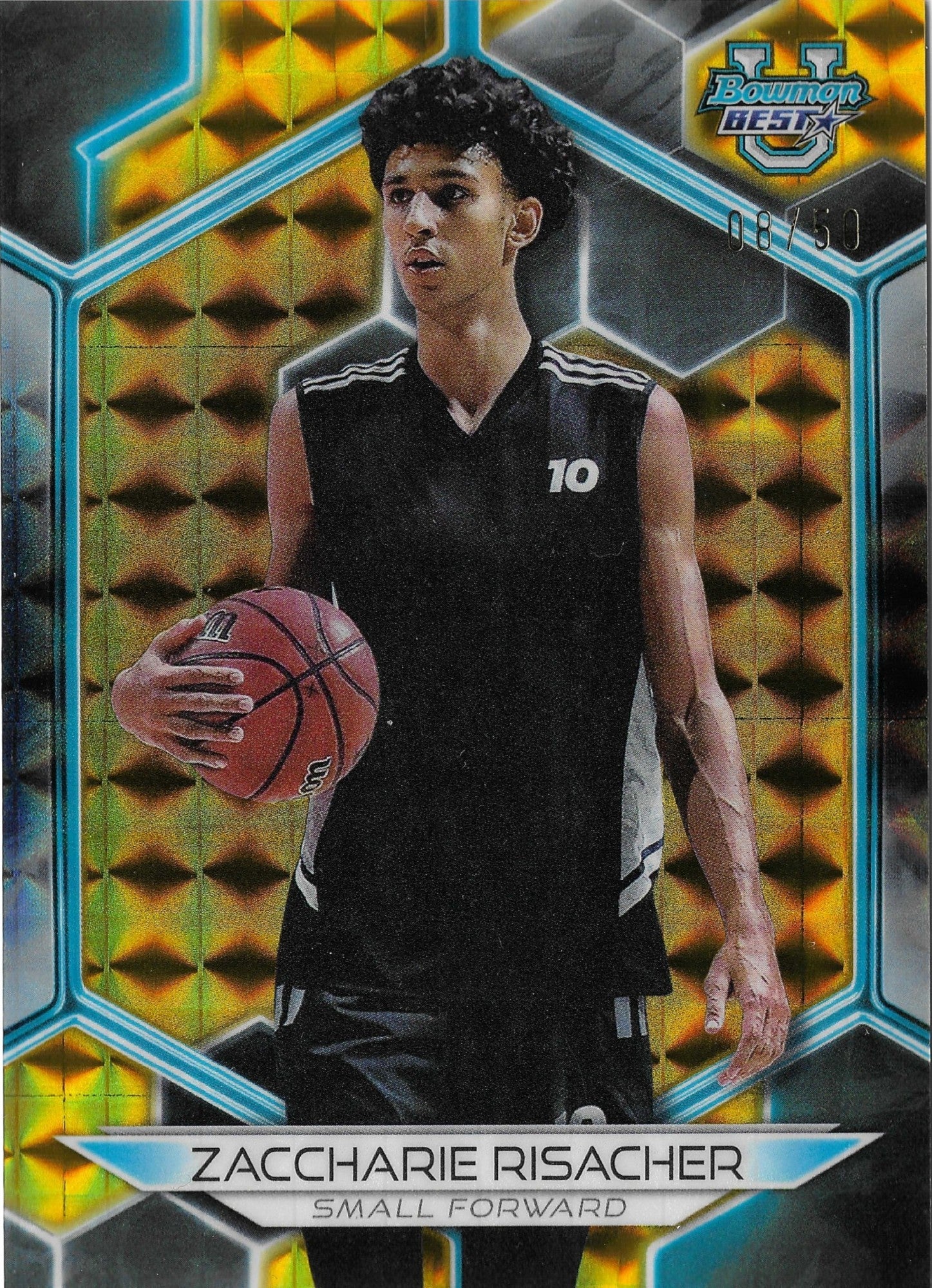 2023-24 Bowman U Best Zaccharie Risacher #29 Geometric Gold /50